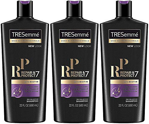 Tresemme Pro Collection Shampoo - Repair and Protect 7 - With Biotin - Net Wt- 22 FL OZ -650 mL- Per Bottle - Pack of 3 Bottles