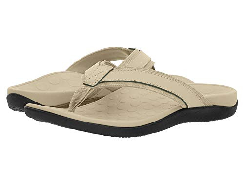 Vionic Mens Tide Toe-Post Sandal - Flip Flop with Concealed Orthotic Arch Support Taupe 11 Medium US