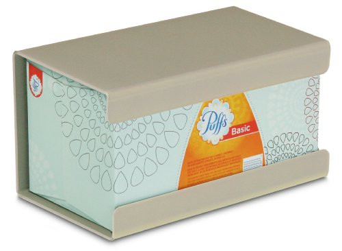 TrippNT 51235 Plastic Wall Mountable Kleenex Box Holder  9-1-2 Width x 5-1-4 Height x 5 Depth  Large  Almond Beige