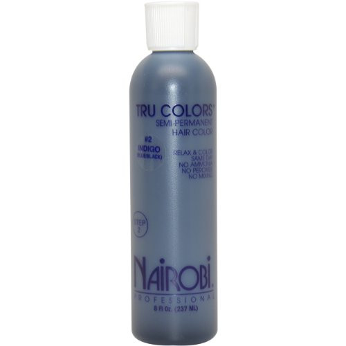 Nairobi Tru Colors Semi Permanent Hair Color No-2 Indigo -Blue-Black- for Unisex  8 Ounce