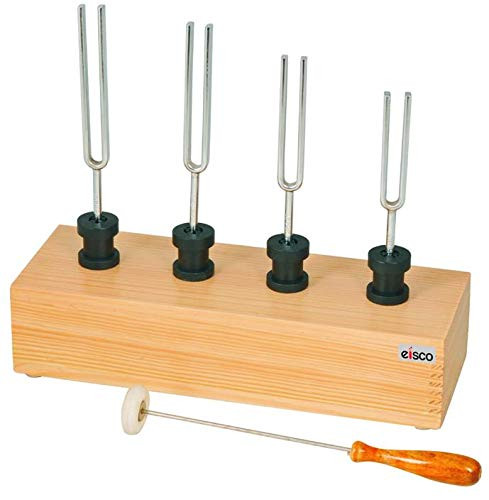 Resonance Box with Tuning Forks and Hammer - Demonstrates The Frequency of C  E  G  C - Eisco Labs