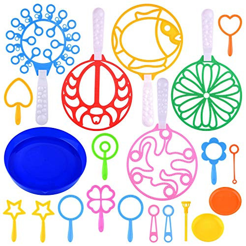 TUPARKA Giant Bubble Wands Toys 22 Pack Set?Colorful Bubble Making Wands Tools Small and Large Bubble Wands Bulk for Summer Party Favors Kids Outdoor