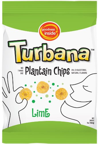 Turbana Plantain Chips Lime  7-Ounce Bags -Pack of 12-