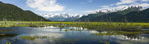 Posterazzi Turnagain Arm with Chugach Mountains in the backgrounds Southcentral Alaska USA Poster Print  -36 x 12-