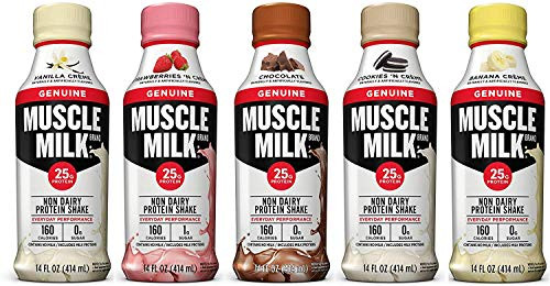 Muscle Milk Genuine Non Dairy Protein Shake  5 Flavor Variety Pack  25g Protein  14 FL OZ -Pack of 10-