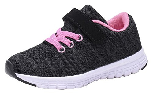 Umbale Girls Fashion Sneakers Comfort Running Shoes-Toddler-Kids- -7 M US Toddler  New Black-Pink-