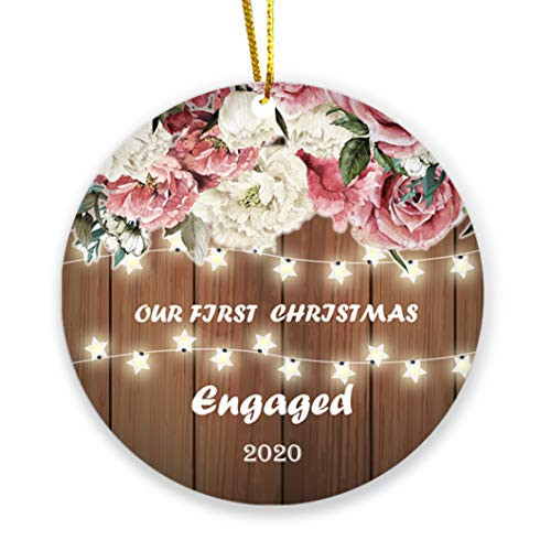 Umzing Christmas Tree Ornament 2020 Our First Christmas Ornament Our 1st Christmas Keepsake Ornament Engaged Holiday Wedding Family and Friends Gift - 3