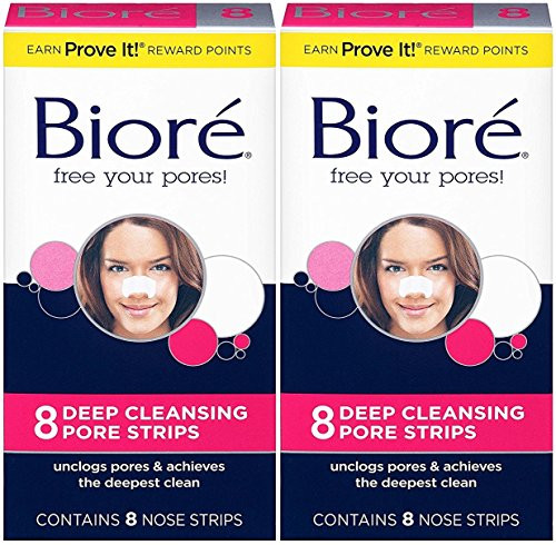 Biore Biore Deep Cleansing Pore Strips Original 8 Count Box -Pack of 2- Biore Biore Deep Cleansing Pore Strips Original 8 Count Box -Pack of 2-