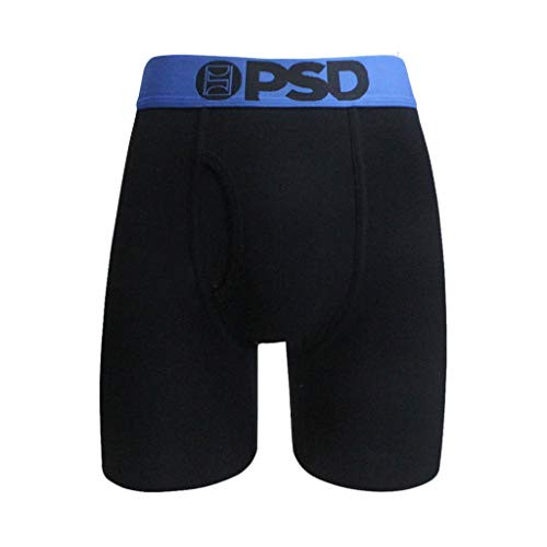 PSD Mens Brief Underwear Bottom -Black-Blue Waistband  M-