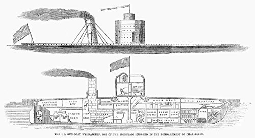 Union Ironclad 1863 Ncross Section Of The Gun-Boat Weehawken One Of The Ironclads That Participated In The Bombardment Of Fort Sumter Charleston South