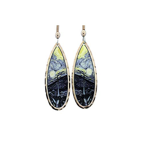 Women Girls Vincent Van Gogh Starry Night Earrings Teardrop Art Jewelry Handmade Copper Earrings Women Girls Vincent Van Gogh Starry Night Earrings Teardrop Art Jewelry Handmade Copper Earrings