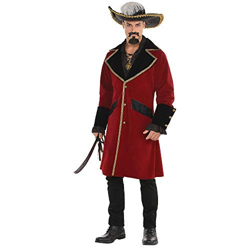 Amscan -AMSDD- Adult Pirate Captain Long Jacket- 1 pc  Multicolor  One Size