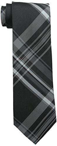 Calvin Klein Mens Plaid Tie  Black  Regular
