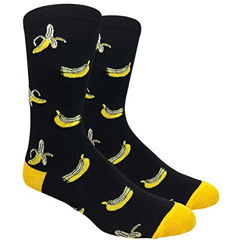 Urban-Peacock Mens Novelty Fun Socks Multiple Themes -Bananas - Black  1 Pair- Urban-Peacock Mens Novelty Fun Socks Multiple Themes -Bananas - Black  1 Pair-