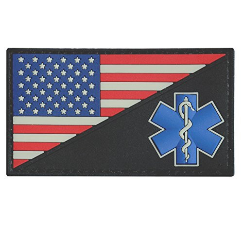 LEGEEON USA American Flag EMS EMT Star of Life Paramedic Medic Tactical Morale PVC Rubber Hook-and-Loop LEGEEON USA American Flag EMS EMT Star of Life Paramedic Medic Tactical Morale PVC Rubber Hook-and-Loop