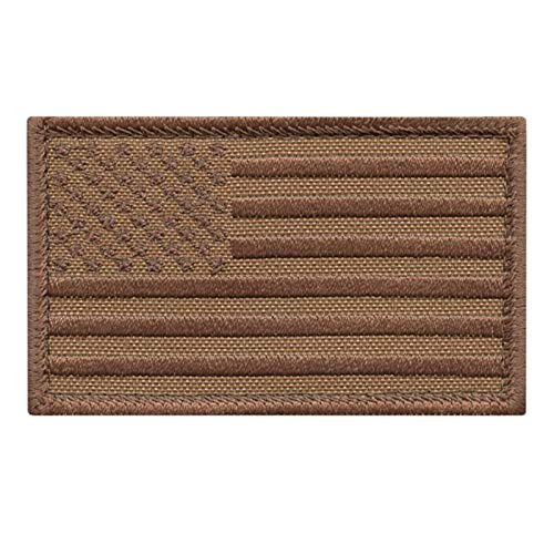 LEGEEON USA American Flag Tan Coyote Brown 2x3-25 Stars and Stripes Tactical Morale Fastener Cap Patch