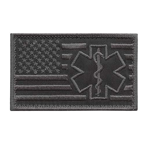 LEGEEON USA Flag MED EMS Star of Life Blackout Subdued Medic Paramedic USA Army Tactical Morale Fastener Cap Patch LEGEEON USA Flag MED EMS Star of Life Blackout Subdued Medic Paramedic USA Army Tactical Morale Fastener Cap Patch