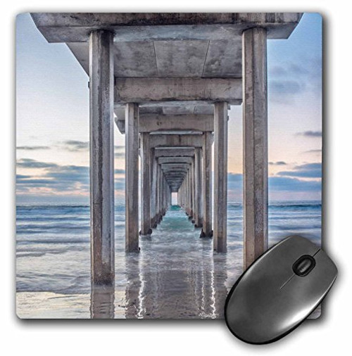 3dRose USA  California  La Jolla  Scripps Pier- - Mouse Pad  8 by 8 inches -mp-209270-1-