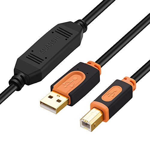 SNANSHI Printer Cable 40 Feet USB Printer Cable Active Repeater USB2-0 A to B Printer USB Cable for Printer Scanner