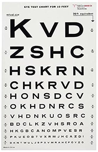 DUKAL 3062 Tech-Med Illuminated Eye Chart  Snellen  10 Test Distance  9 Width  14 Length
