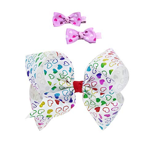 JustMyDress Valentines Hair Clips Pin with Bow Girls Kids Bowknot HairClips Hairpins JHV08 -Set G-