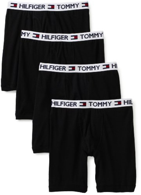 Tommy Hilfiger Mens 4 Pack Boxer Brief  Black  X-Large