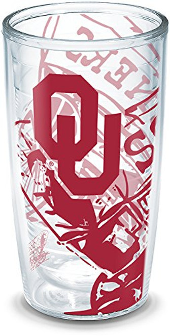 Tervis 1289653 Oklahoma Sooners Tumbler with Wrap, 16oz, Clear Tervis 1289653 Oklahoma Sooners Tumbler with Wrap, 16oz, Clear