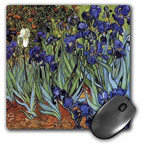 3dRose LLC 8 x 8 x 0-25 Inches Van Gogh Irises Pattern Mouse Pad -mp-48248-1-