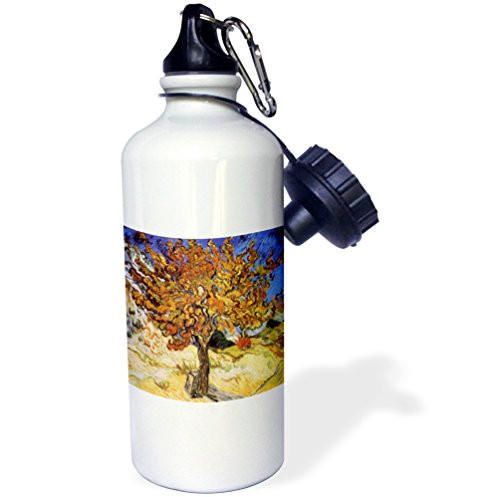 3dRose Van Gogh Mulberry Tree Sports Water Bottle  21 oz  White