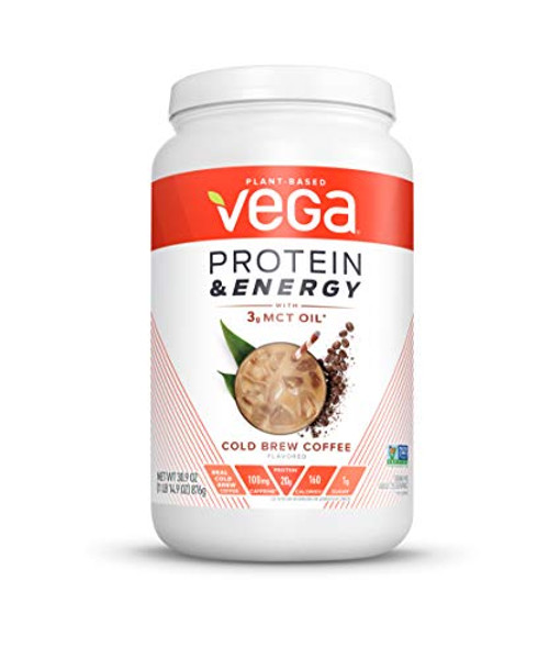 Vega Protein and Energy Cold Brew Coffee Plant Based Coffee Protein Powder - Vegan Protein Powder Keto-Friendly MCT Oil Gluten Free Dairy Free So Vega Protein and Energy Cold Brew Coffee Plant Based Coffee Protein Powder - Vegan Protein Powder Keto-Friendly MCT Oil Gluten Free Dairy Free So