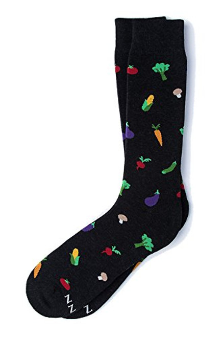 Mens Hipster Designer Vegetables Veggie Out Funky Novelty Crew Dress Socks -Black- Mens Hipster Designer Vegetables Veggie Out Funky Novelty Crew Dress Socks -Black-