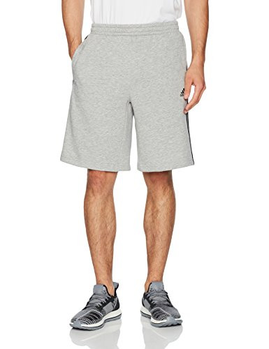adidas Mens Athletics Essential Cotton Shorts  Medium Grey Heather-Black  Small