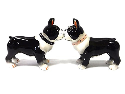 Salt & Pepper Shakers - Boston Terrier Pups Magnetic Salt And Pepper Shakers