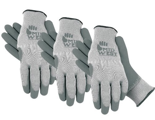 MidWest Gloves and Gear 66CFP03-M-AZ-6 Midwest Gear 3 Pack  Mens Knit Liner  Non Slip Gripper Glove  Size Medium  M  Gray