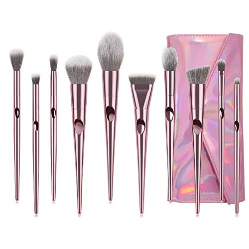 VICKYLEE Makeup Brushes 10pcs Fingerprints Set Foundation Blending Brush Face Powder Blush Concealers Eye Shadows Make Up brush