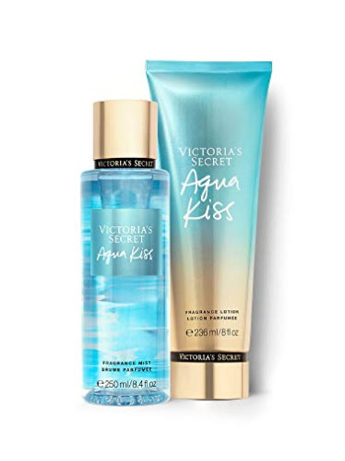 Victorias Secret Aqua Kiss Bundle Fragrance Body Mist and Fragrance Lotion