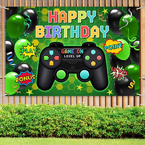 Video Game Party Supplies Happy Birthday Gaming Banner Game on Birthday Party Backdrop Video Game Backdrop Gaming Party Props Party Accessory Party De Video Game Party Supplies Happy Birthday Gaming Banner Game on Birthday Party Backdrop Video Game Backdrop Gaming Party Props Party Accessory Party De