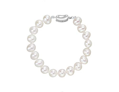 VIKI LYNN Pearl Bracelets for Women 8-9mm AAA Freshwater Cultured Pearl 925 Sterling Silver 6-5 inch
