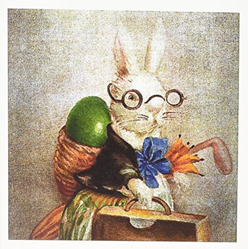 3dRose Vintage Easter Bunny in Glasses Digital Art - Greeting Cards  6 x 6 inches  set of 12 -gc-178099-2- 3dRose Vintage Easter Bunny in Glasses Digital Art - Greeting Cards  6 x 6 inches  set of 12 -gc-178099-2-