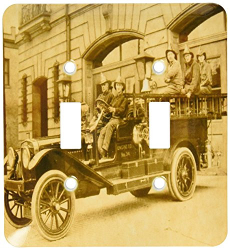 3dRose lsp-16227-2 Vintage Fire Engine with Company Toggle Switch