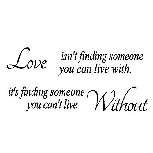 Love Isnt Finding Someone You can Live with-Its Finding Someone You Cant Live Without - Quotes Wall Decals Lettering Saying Stickers Bedroom Decor Love Isnt Finding Someone You can Live with-Its Finding Someone You Cant Live Without - Quotes Wall Decals Lettering Saying Stickers Bedroom Decor