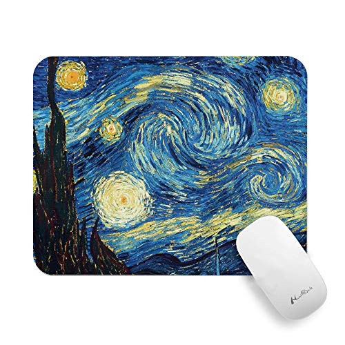 VISUO Gaming MousePads Non-Slip and Waterproof Rubber Gaming Mouse Pad Rectangle Mouse Pads for Office Computers Multidimensional -Van Gogh Starry Nig