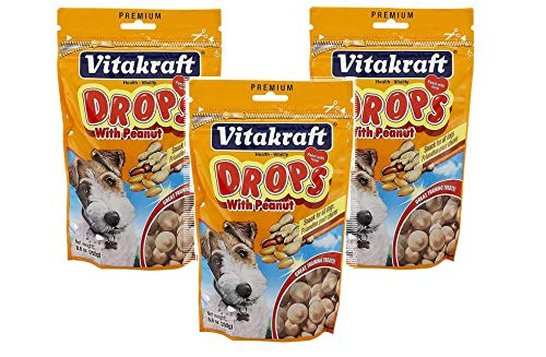 VitaKraft Drops with Peanut Dog Treat Snacks - 3 P