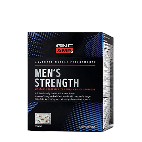 GNC AMP Mens Strength Vitapak  30 Packs  Increases Strength and Helps Build Mass