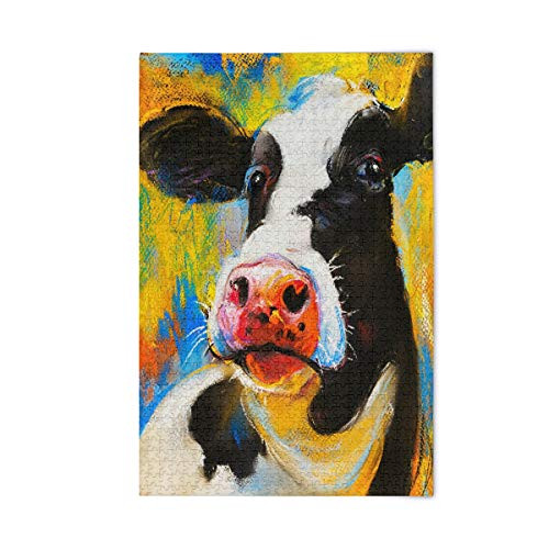 Vvfelixl - Farm Cows - 500 Pieces Jigsaw Puzzle - 20-5X14-9  Wooden Puzzle  DIY Family Game