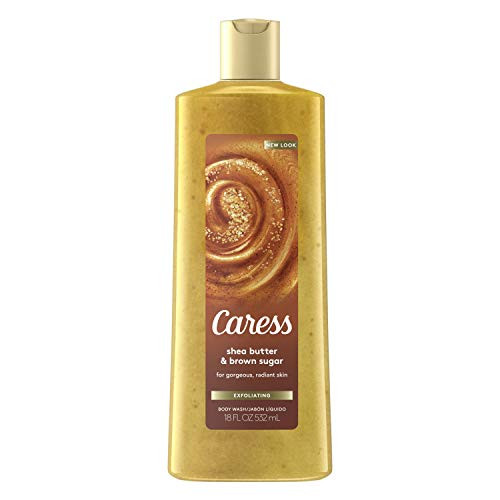 Caress Exfoliating Body Wash for Everyday Use Shea Butter and Brown Sugar 18 oz -Pack of 3-