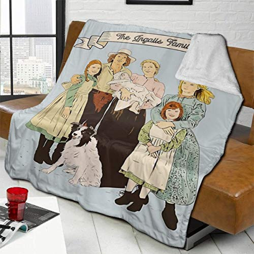 Imaoquhu Colored The Ingalls Family in The Little House On The Prairie Boutique Thin Blankets Soft Comfortable Plush Microfiber Flannel Blanket 60x50i