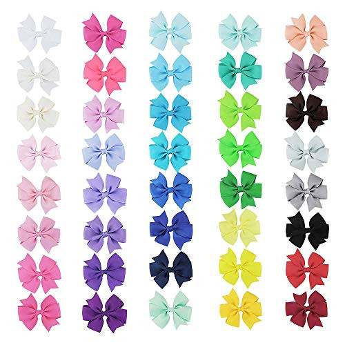 MJartoria 40 PCS Hair Bow Clips Hand-made Grosgrain Ribbon Boutique Hair Bows Alligator Clips for Baby Girls MJartoria 40 PCS Hair Bow Clips Hand-made Grosgrain Ribbon Boutique Hair Bows Alligator Clips for Baby Girls