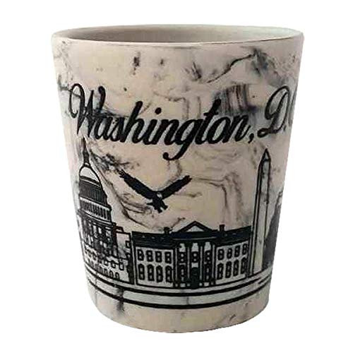 Washington D-C- Capital City of the USA Skyline Souvenir Shot Glass Long Lasting Heavy Base Marble Shot Glass