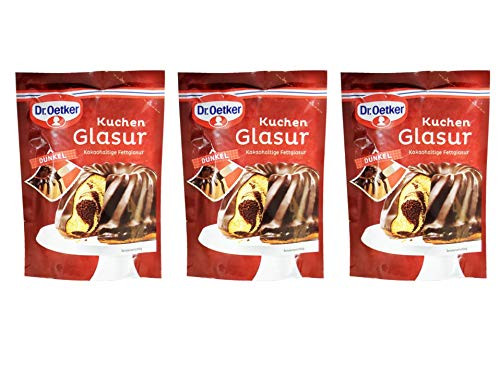 Dr- Oetker Kuchen Glasur - German Cocoa Cake Icing -3 Pack  Total of 375g-